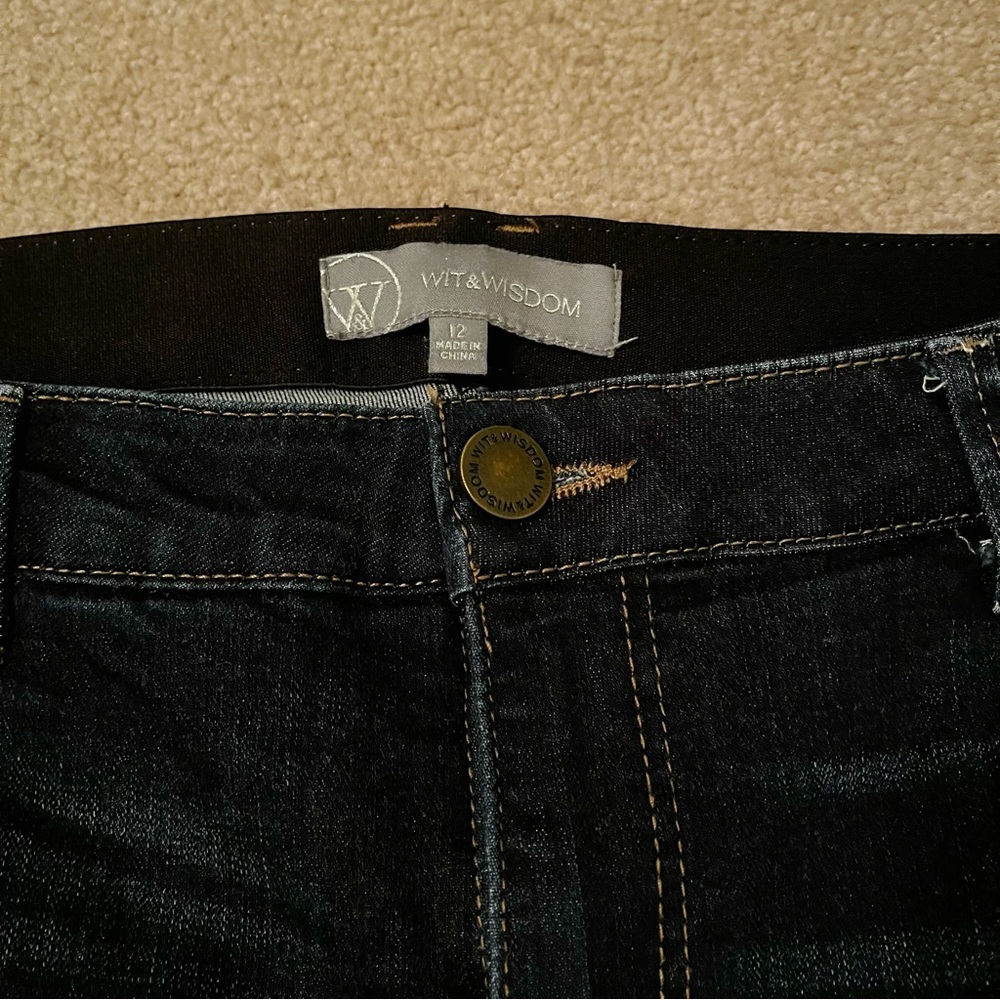 Wit & Wisdom Ab-solution High Rise Skinny Ankle Dark Wash Jeans (size 12) - Picture 2 of 5